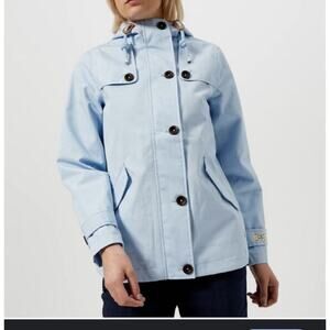 Joules Women Premium Grade Rain Jacket Sz M Blue Breathable Hiking Outdoors